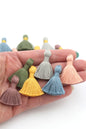 Desert Dawn Tassel Mix, 6 Mini Tassels, 1.25" Cotton Fringe for DIY Jewelry