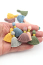 Desert Dawn Tassel Mix, 6 Mini Tassels, 1.25" Cotton Fringe for DIY Jewelry