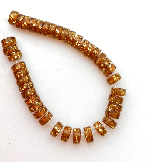 Glitter Rondelle 4mm Bronze