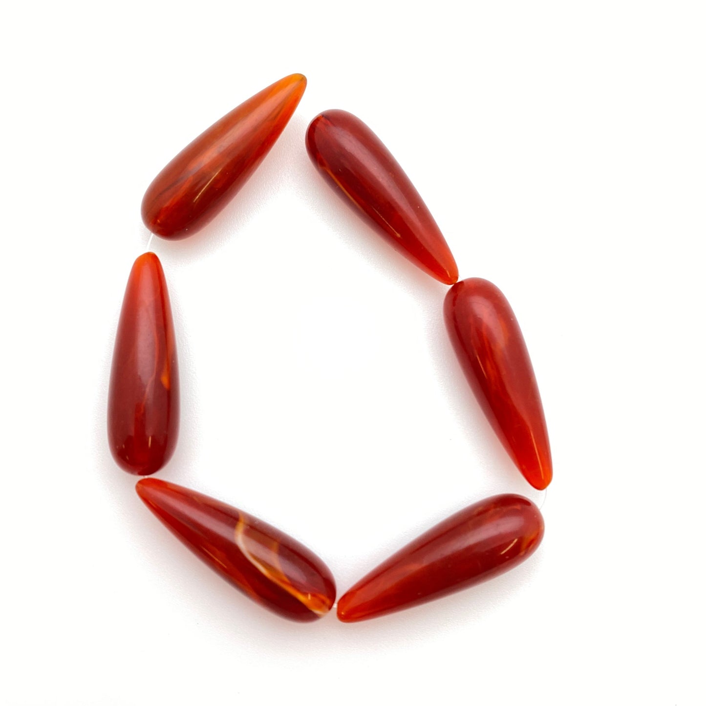 Drop 30x10mm Carnelian Marble