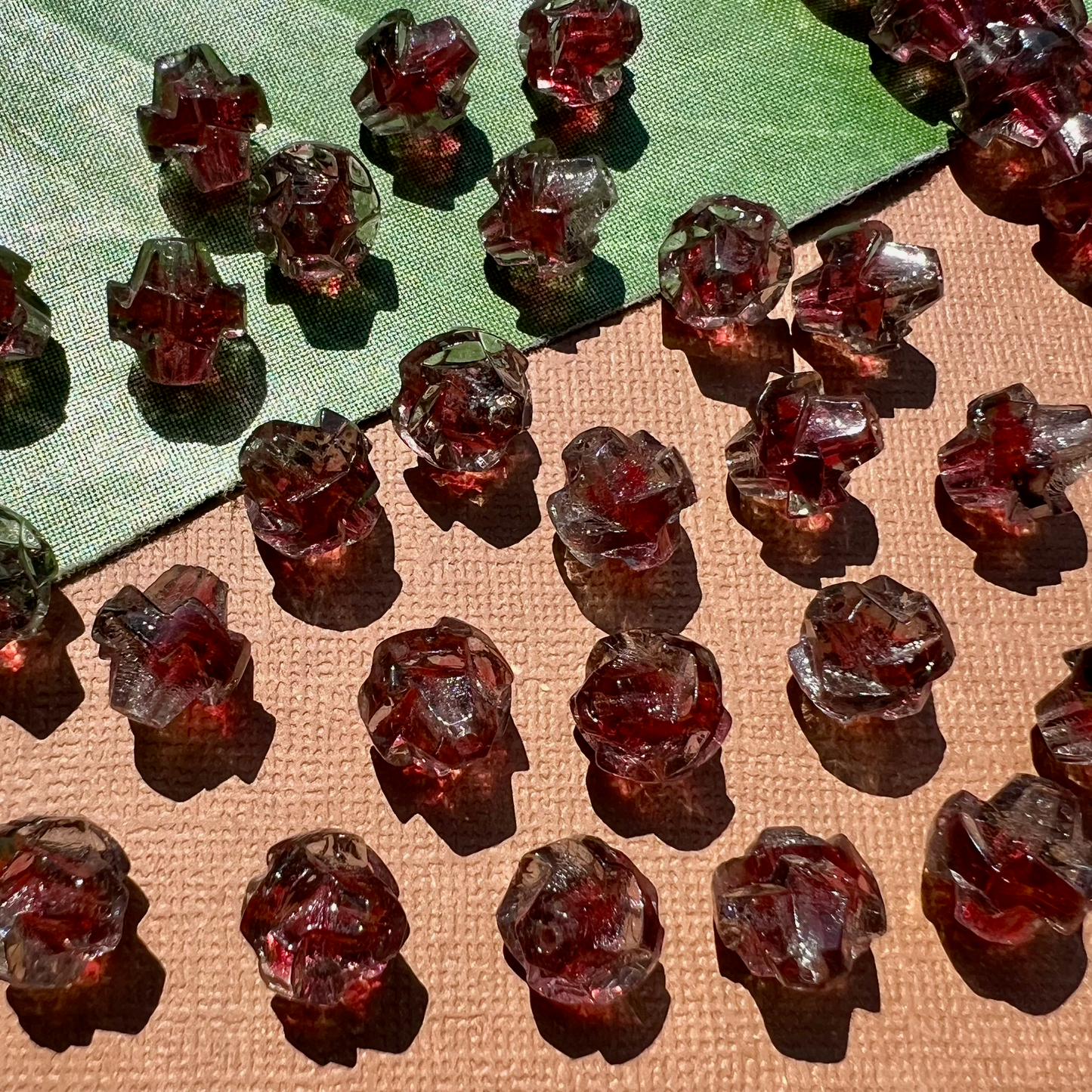 Funky Red & Clear Beads - 50 Pieces