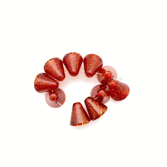 Glitter Drum Drops 10mm Amber