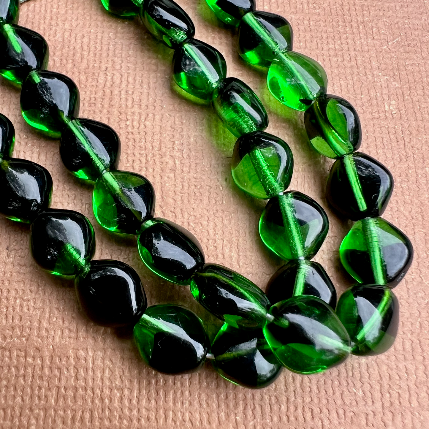 Green & Black Soft Diamond Beads - 75 Pieces