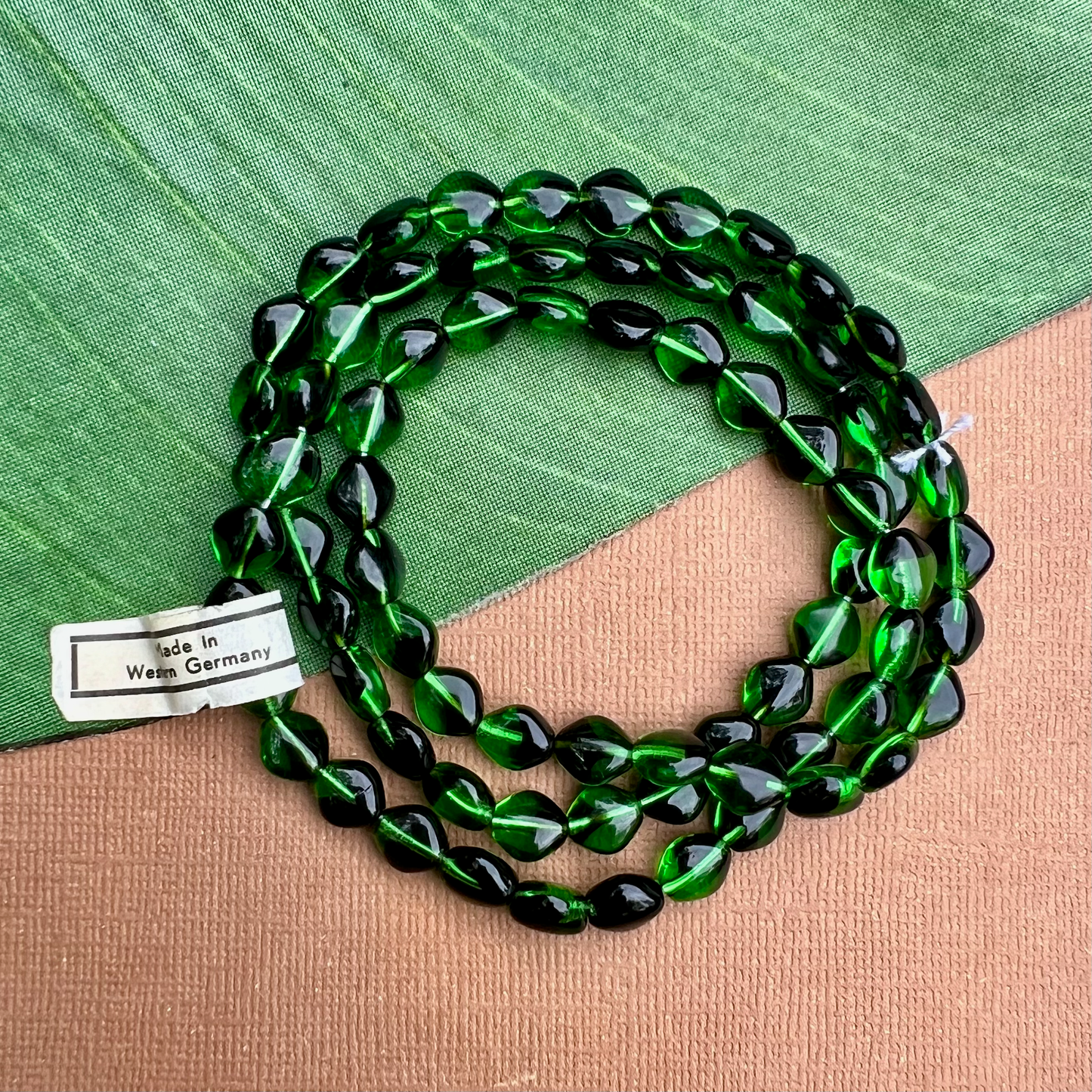 Green & Black Soft Diamond Beads - 75 Pieces