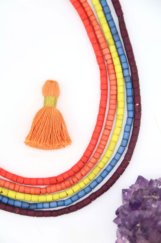 Bead Bundle: Harvest Moon Inspired Handmade Heishi Bone Beads, 4x3mm, 5 Strands & Colors, 400+ Beads