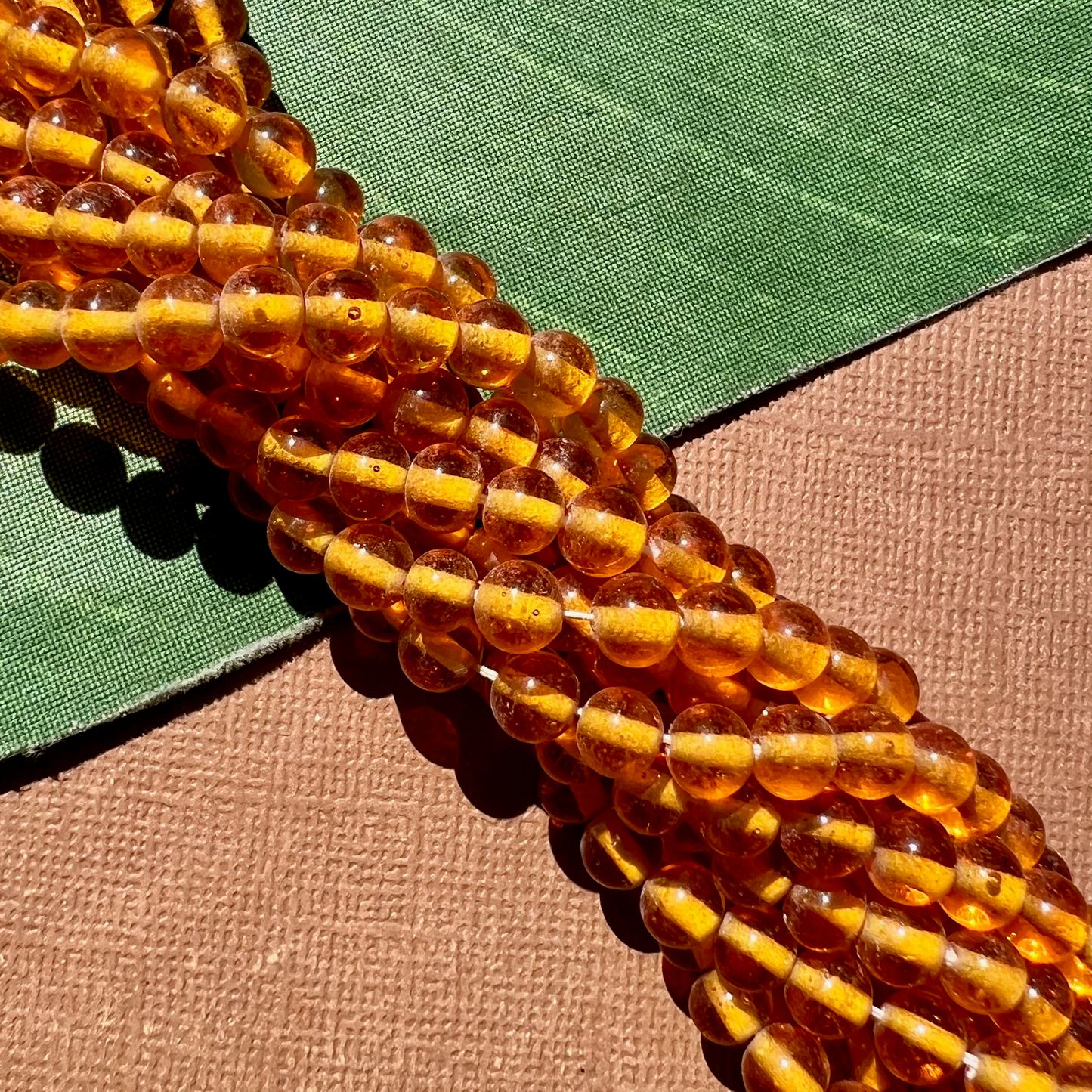 Honey Orange 6mm Round Beads - 200 Pieces