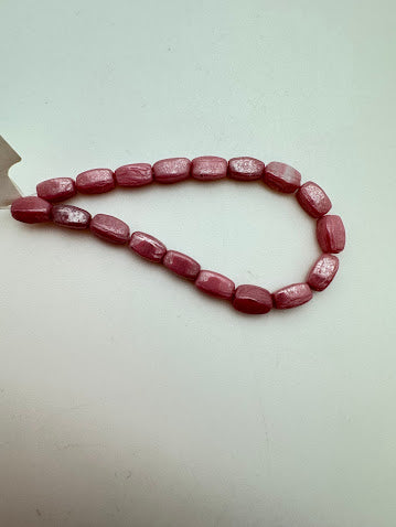 Vintage Glass 4 sided 9mm Pink Luster