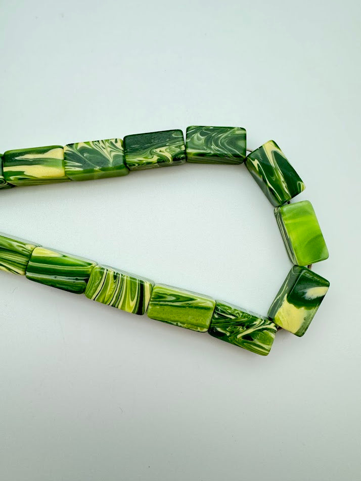 Rectangle 20mm Marbled Jade