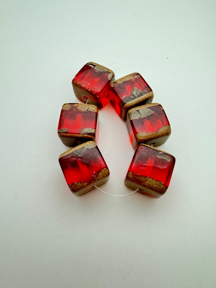 Layered Cube 16mm Ruby