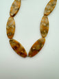 Flat Oval 40mm Amber Goldstone