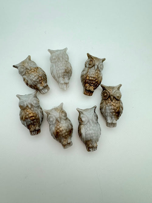 Owl 31mm Gray/gold Marble