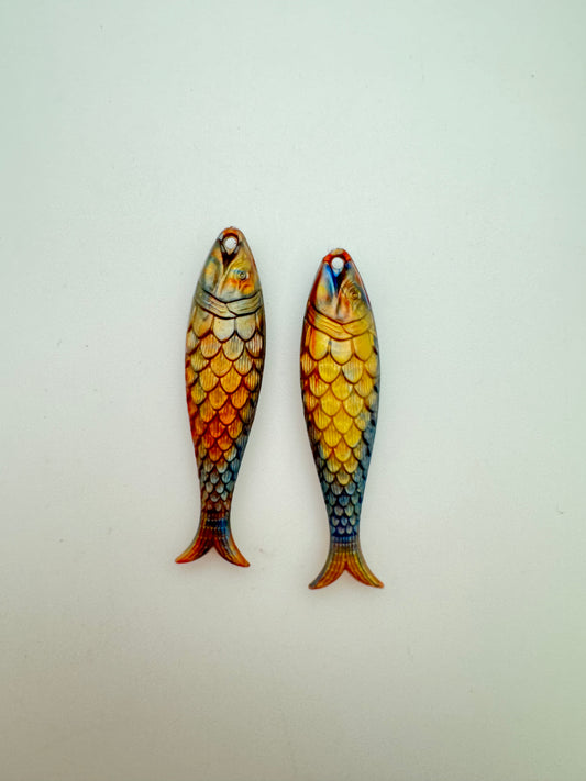 Fish Drop 48mm Lustrous Gold