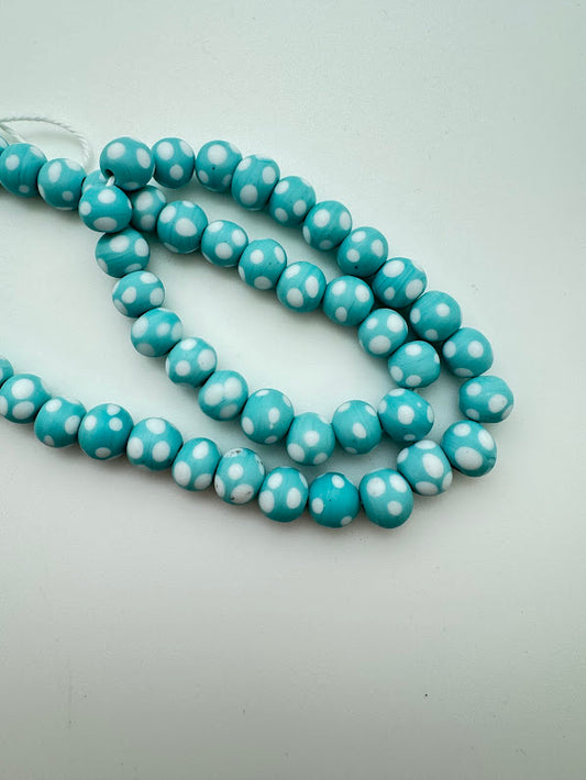 Lampwork Glass 9mm Aqua Dots