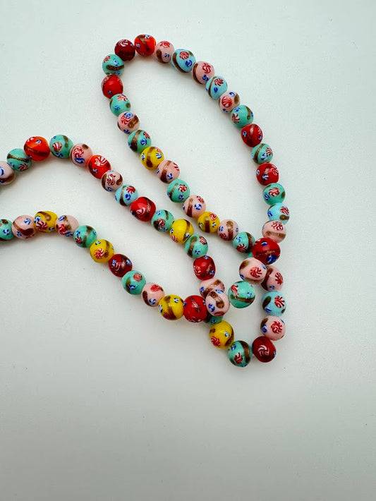 Lampwork Glass 7mm 6 bead mix