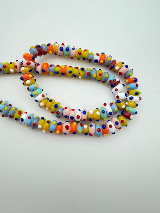 Lampwork Glass Rondelle 9mm