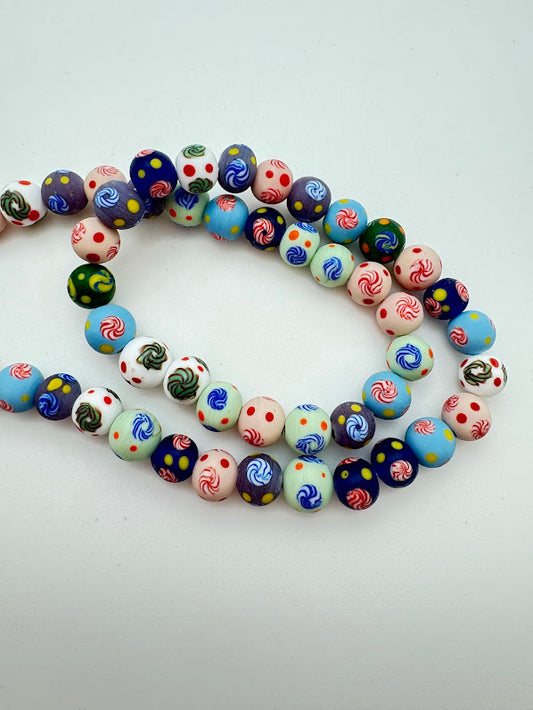Lampwork Glass 9mm 6 bead mix