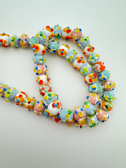Lampwork Glass 10mm Floral Mix