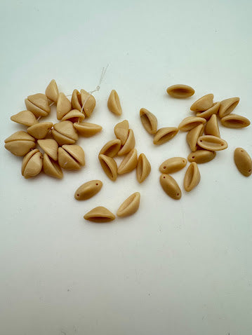 Vintage Glass Two-hole Cap 14mm Khaki