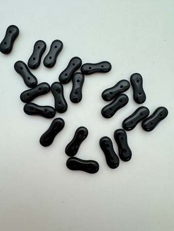 Vintage Glass Two-hole bar 22mm Jet