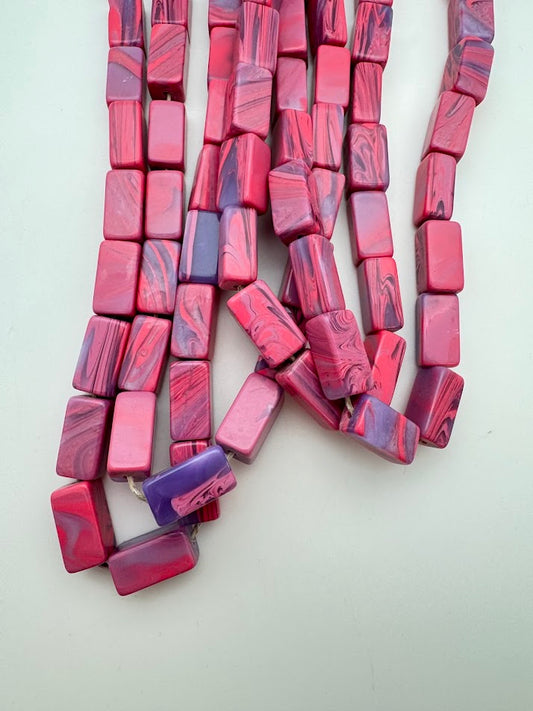 Rectangle Swirl 20mm Pink/Purple