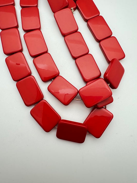 Rectangle Tile 28mm Red