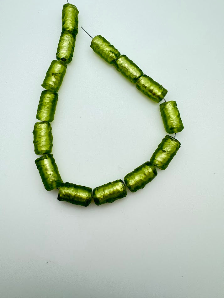 Baroque Tube 22x12mm Peridot - YAYIN