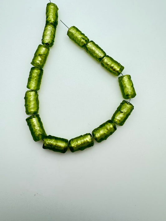 Baroque Tube 22x12mm Peridot - YAYIN