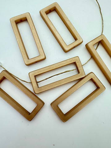 Frame Bead 48x20mm Moon glow matte Smokey Topaz