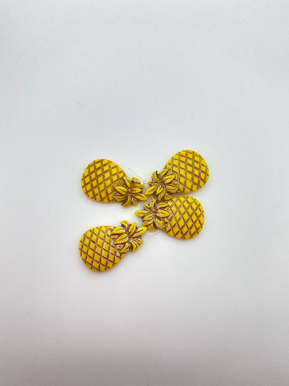 Pineapple Drops 30x18mm Yellow/Gold