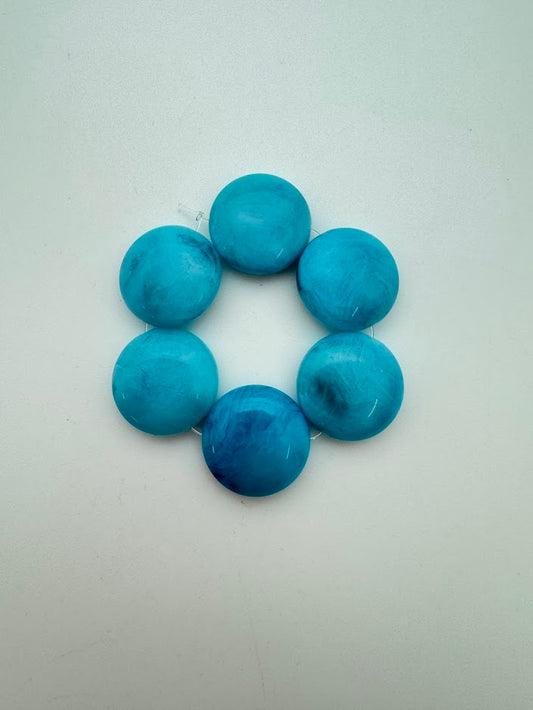 Lentil 20mm French Blue Marble