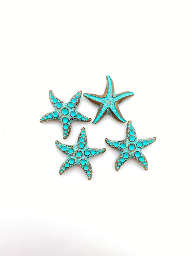 Star Fish Drop 38mm Patina