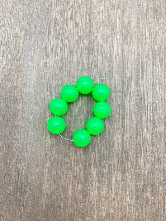 Round 12mm Green Neon opaline