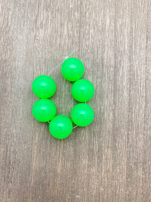 Round 20mm Green Neon opaline