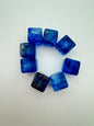Cube 14mm Cobalt/Gold Marble