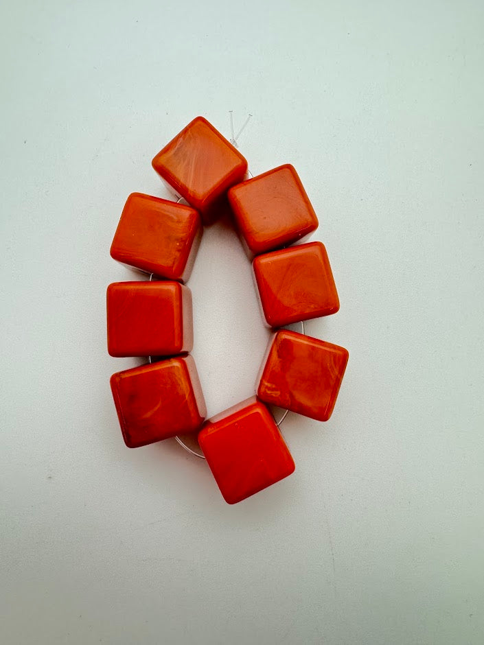 Cube 14mm Rust Marble