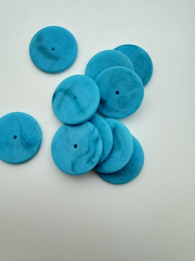 Rondelle 24mm Turquoise/Blue Marble Matte