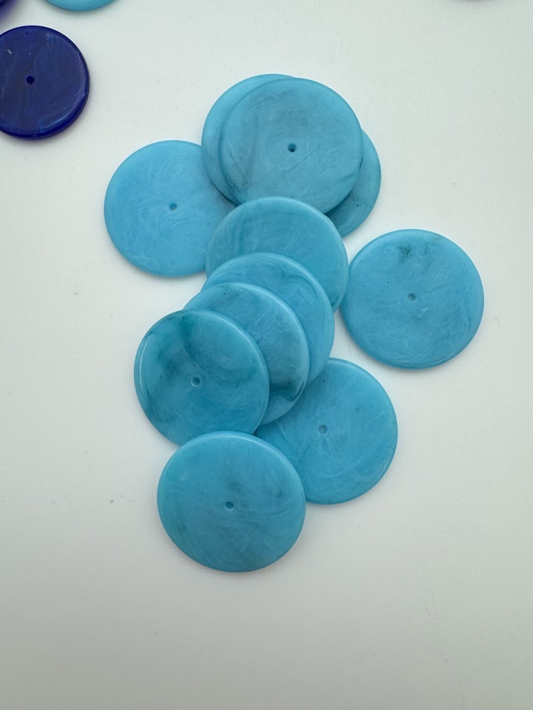 Rondelle 28mm Turquoise/Blue Marble