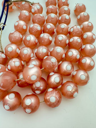 Rhinestone Bead Round 20mm Light Rose with white Rhinestones