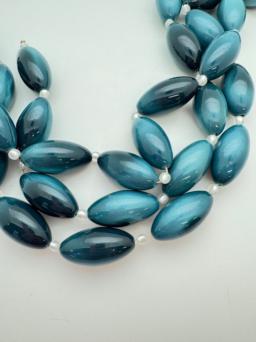 Oval 38x18mm Ombre Moonglow Navy