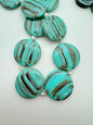Disk 36mm Marbled Turquoise