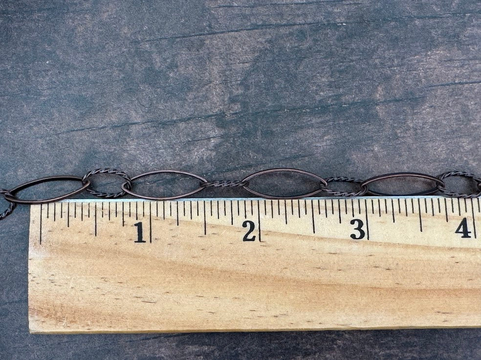 8mm Antiqued Copper Long and Short Chain