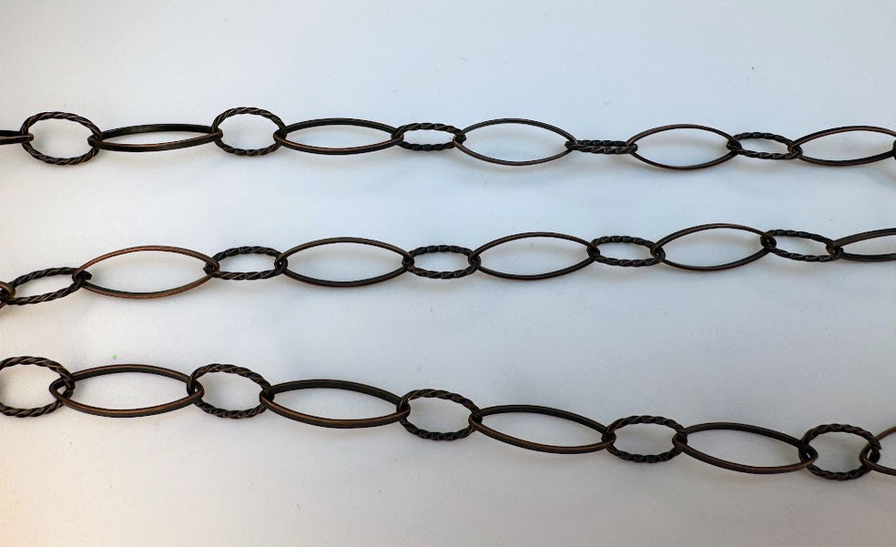 8mm Antiqued Copper Long and Short Chain
