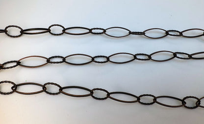 8mm Antiqued Copper Long and Short Chain