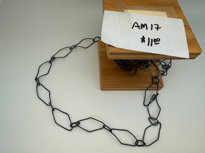 Oxidized Silver Rhombus Link Chain 18mm