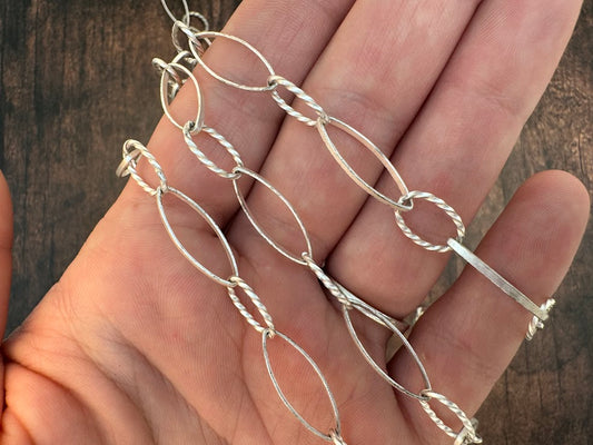 8mm Silver Matte Long and Short Chain