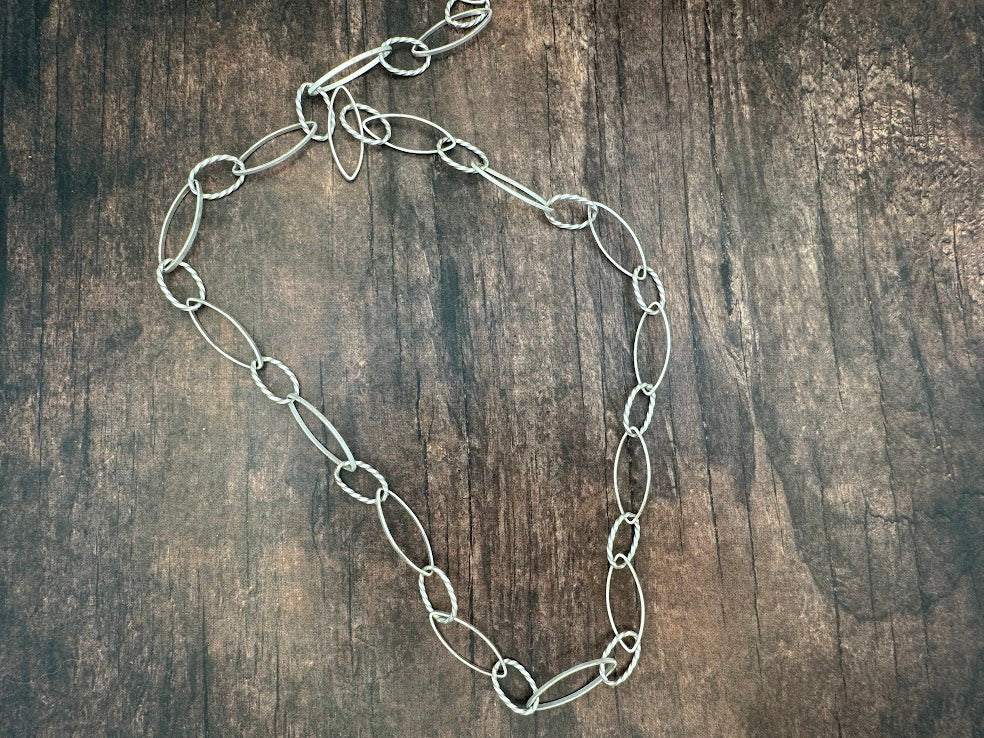 8mm Silver Matte Long and Short Chain