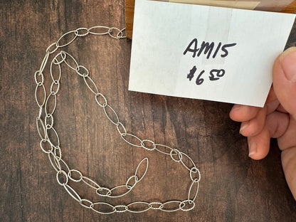 8mm Silver Matte Long and Short Chain