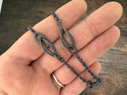 10mm Victorian Chain Oxidized Silver