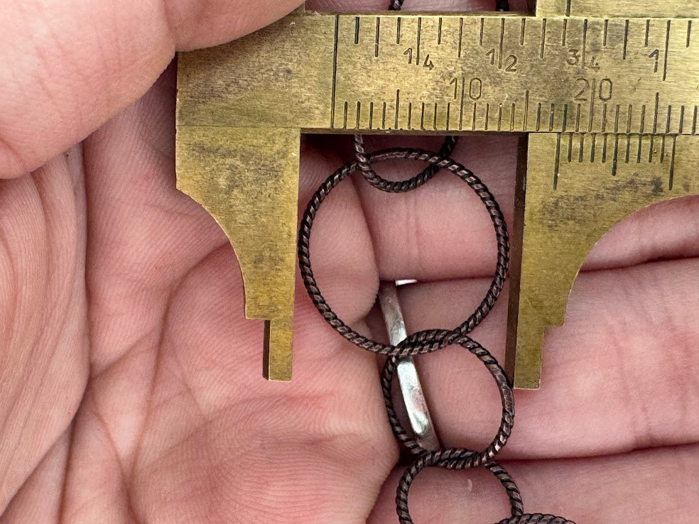 18mm Antique Copper Twist Circle Chain