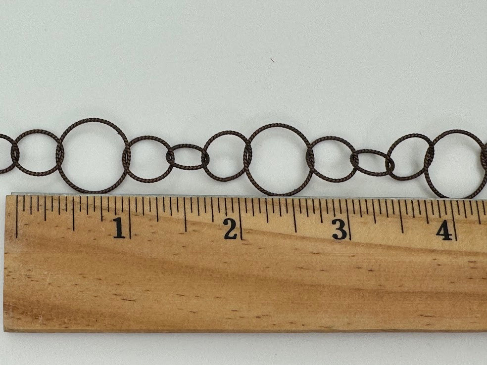 18mm Antique Copper Twist Circle Chain